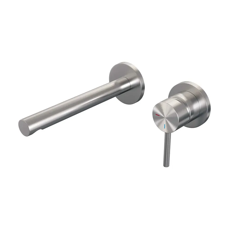 Brauer Brushed Edition Inbouw Wastafelmengkraan met Rechte Uitloop & Rozetten - Model A1 - Hendel Rechts - PVD - Geborsteld RVS Beste Prijs
