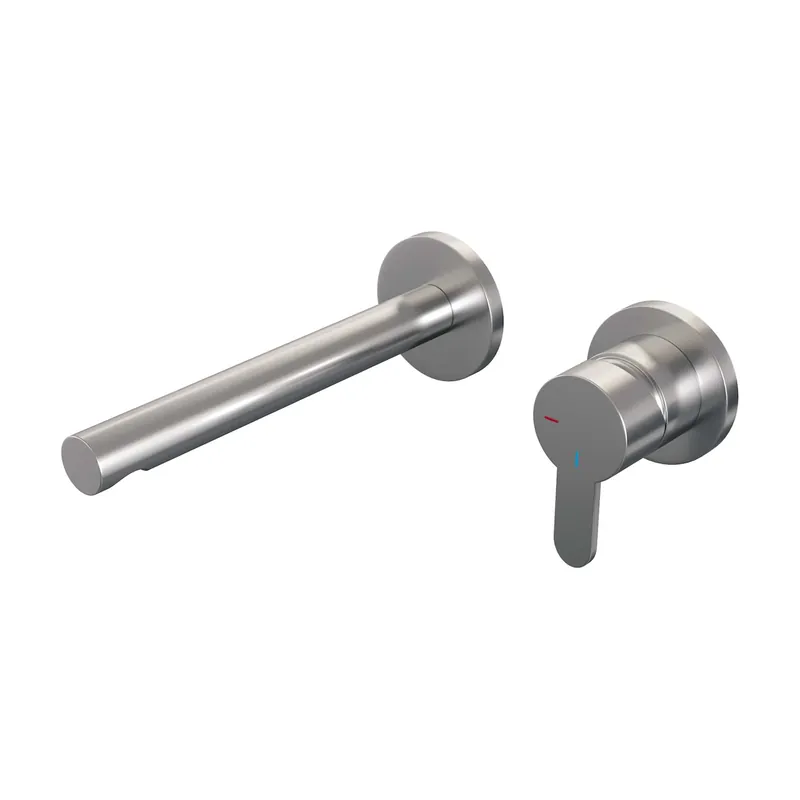 Seizoensaanbieding Brauer Brushed Edition Inbouw Wastafelmengkraan met Rechte Uitloop & Rozetten - Model D1 - Hendel Rechts - PVD - Geborsteld RVS