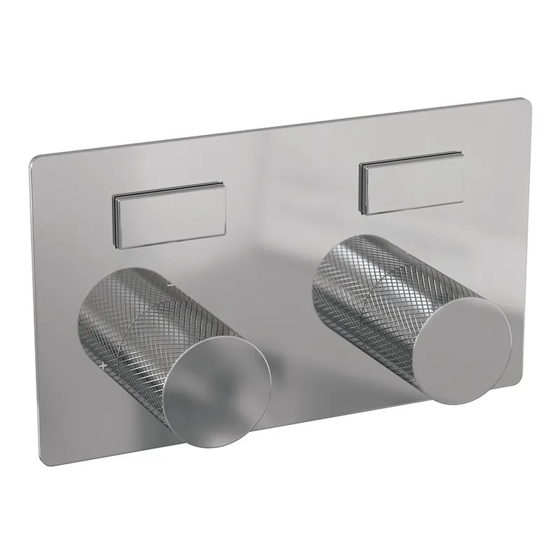 Voordeelprijs Brauer Chrome Carving Thermostatisch Inbouwkraan met 2-Weg Omstel - 2 Drukknoppen & 2 Draaiknoppen - Chroom
