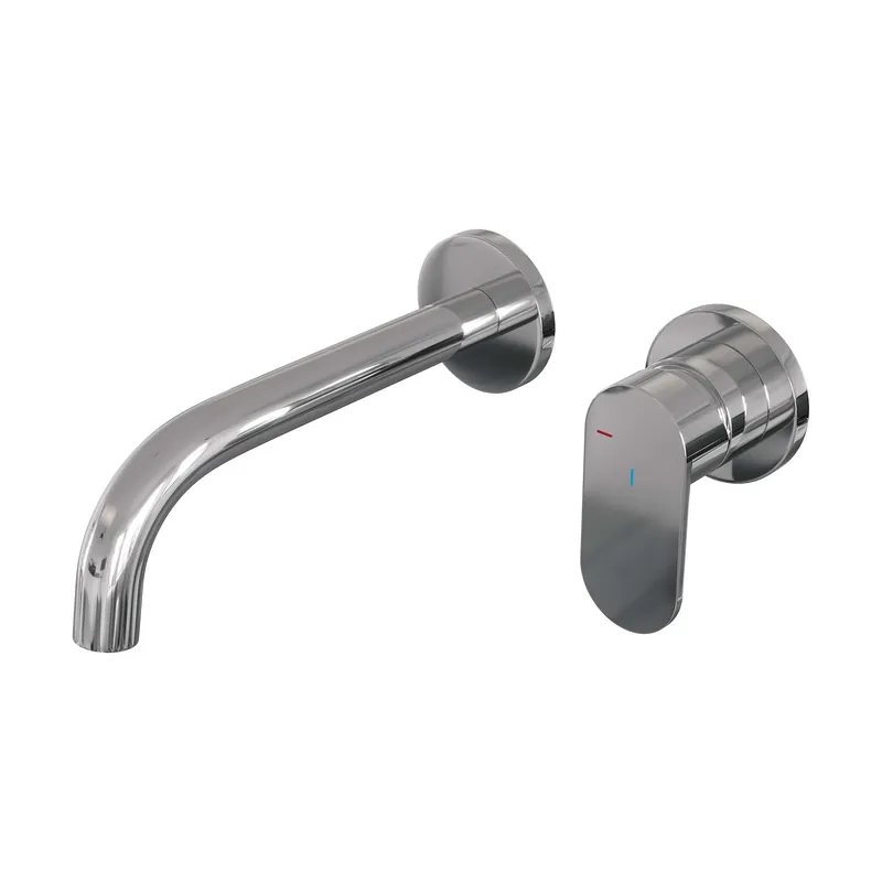 Merkproduct Brauer Chrome Edition Inbouw Wastafelmengkraan met Gebogen Uitloop & Rozetten - Model C1 - Hendel Rechts - Chroom