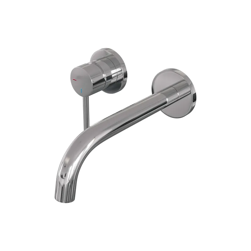 Beperkte Voorraad Brauer Chrome Edition Inbouw Wastafelmengkraan met Gebogen Uitloop & Rozetten - Model A2 - Hendel Links - Chroom