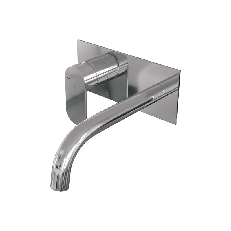 Gratis Retour Brauer Chrome Edition Inbouw Wastafelmengkraan met Gebogen Uitloop & Afdekplaat - Model C2 - Hendel Links - Chroom