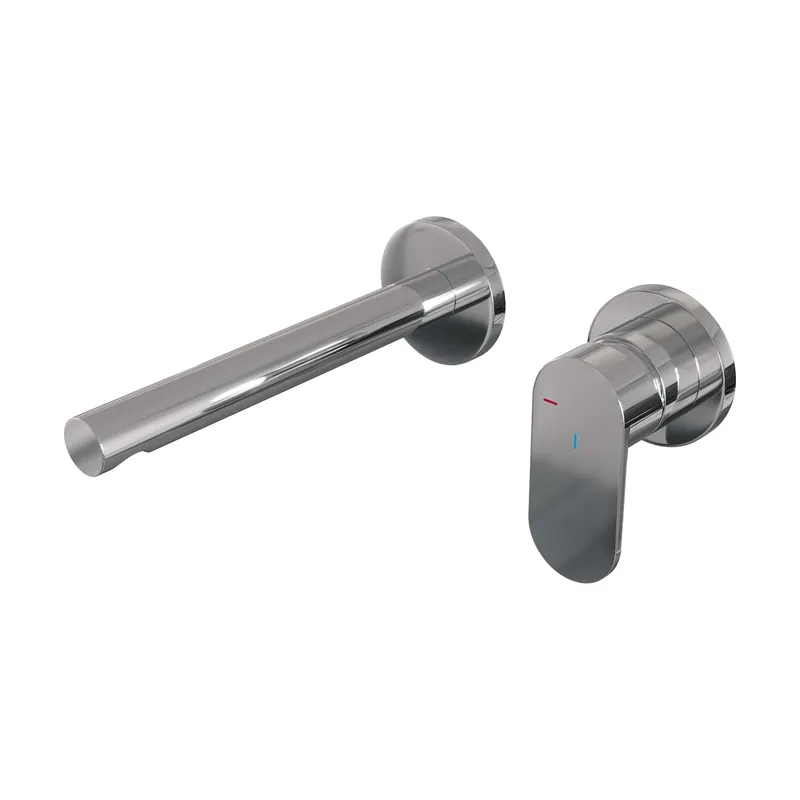Fabrieksprijs Brauer Chrome Edition Inbouw Wastafelmengkraan met Rechte Uitloop & Rozetten - Model C1 - Hendel Rechts - Chroom