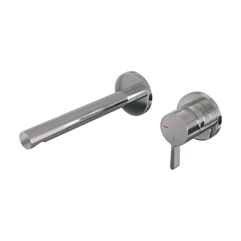 Goedkoop Brauer Chrome Edition Inbouw Wastafelmengkraan met Rechte Uitloop & Rozetten - Model E1 - Hendel Rechts - Chroom