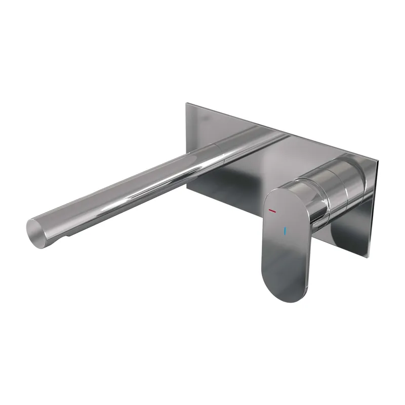 Brauer Chrome Edition Inbouw Wastafelmengkraan met Rechte Uitloop & Afdekplaat - Model C1 - Hendel Rechts - Chroom Veilige Betaling