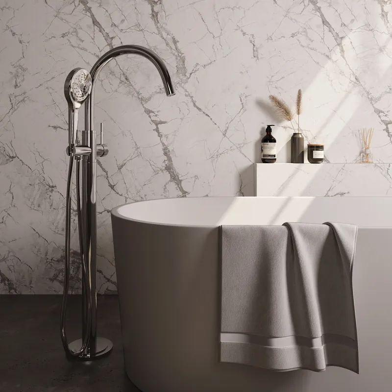 Brauer Chrome Edition Vrijstaande Badkraan met 3-Standen Handdouche & Doucheslang - Set 2 - Hendel - Chroom Shop Nu