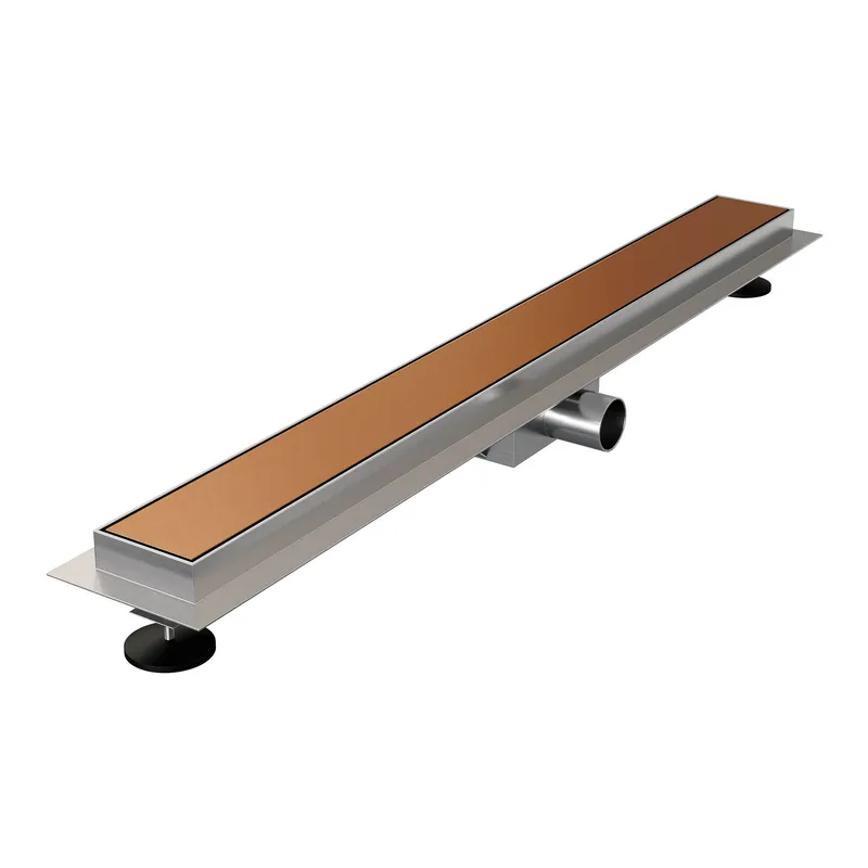 Brauer Copper Edition Douchegoot met Multifunctioneel Tegelinlegrooster, Muurflens en Zijuitloop - 80cm - PVD - Geborsteld Koper Laatste Kans