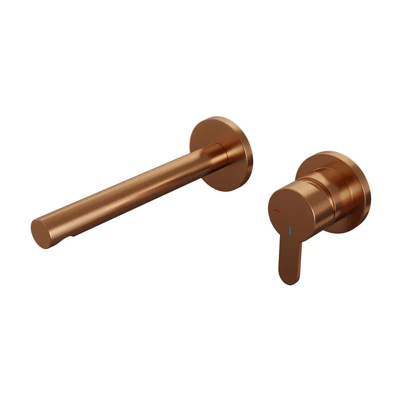 Brauer Copper Edition Inbouw Wastafelmengkraan met Rechte Uitloop & Rozetten - Model D1 - Hendel Rechts - PVD - Geborsteld Koper Betaalbaar
