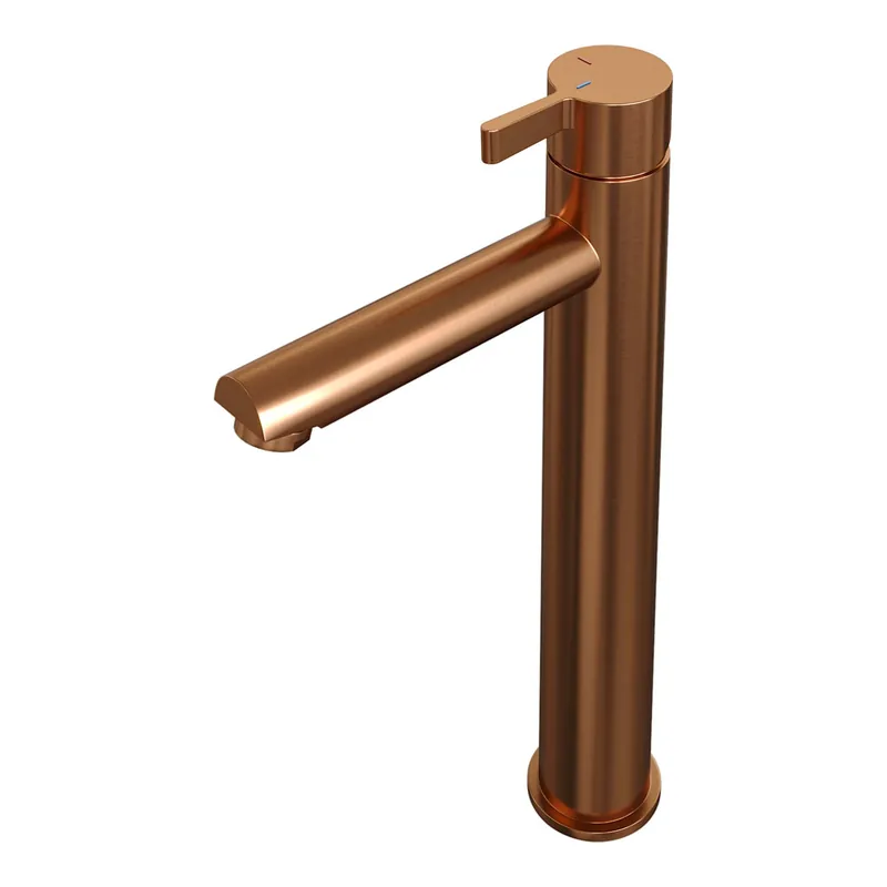 Brauer Copper Edition Opbouw Wastafelmengkraan - Hoog - Hendel Model E - Geborsteld Koper Exclusieve Aanbieding