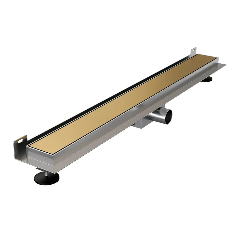 Brauer Gold Edition Douchegoot met Multifunctioneel Tegelinlegrooster, Muurflens en Zijuitloop - 80cm - PVD - Geborsteld Goud Beperkt Aanbod