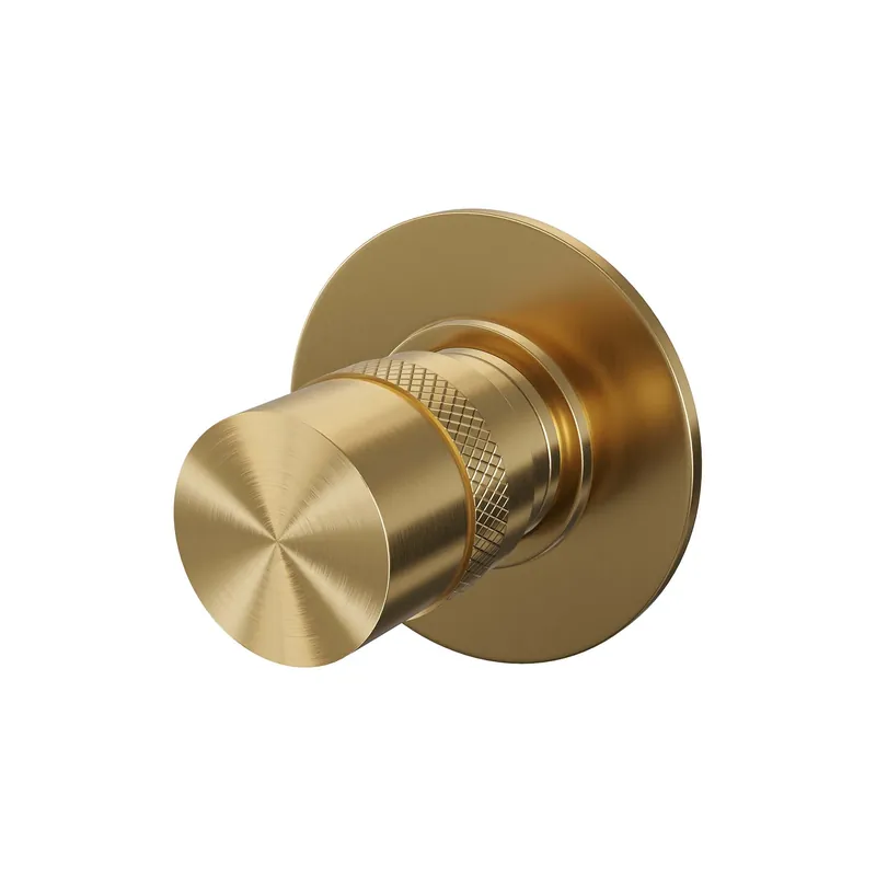Korting Brauer Gold Edition Inbouw Stopkraan - Draaiknop - PVD - Geborsteld Goud