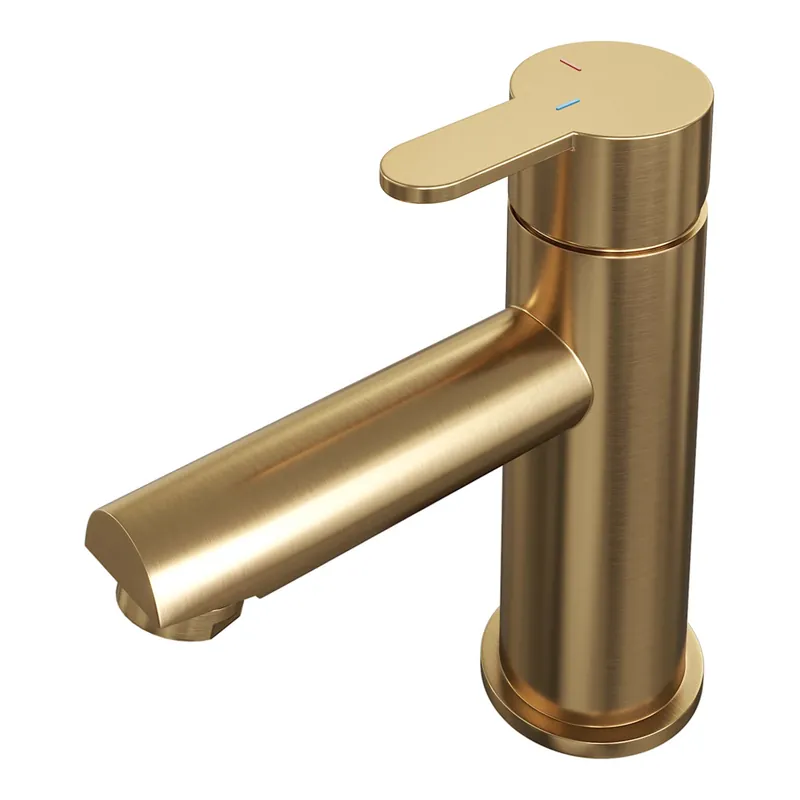 Merkproduct Brauer Gold Edition Opbouw Wastafelmengkraan - Laag - Hendel Model D - PVD - Geborsteld Goud