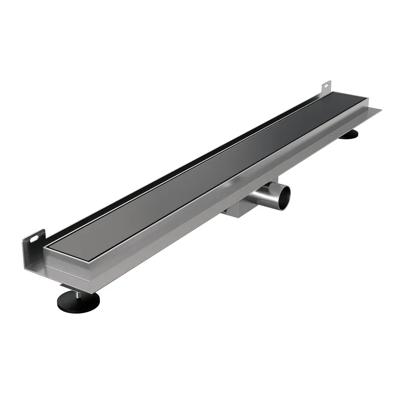 Nu Kopen Brauer Gunmetal Edition Douchegoot met Multifunctioneel Tegelinlegrooster, Muurflens en Zijuitloop - 70cm - PVD - Geborsteld Gunmetal