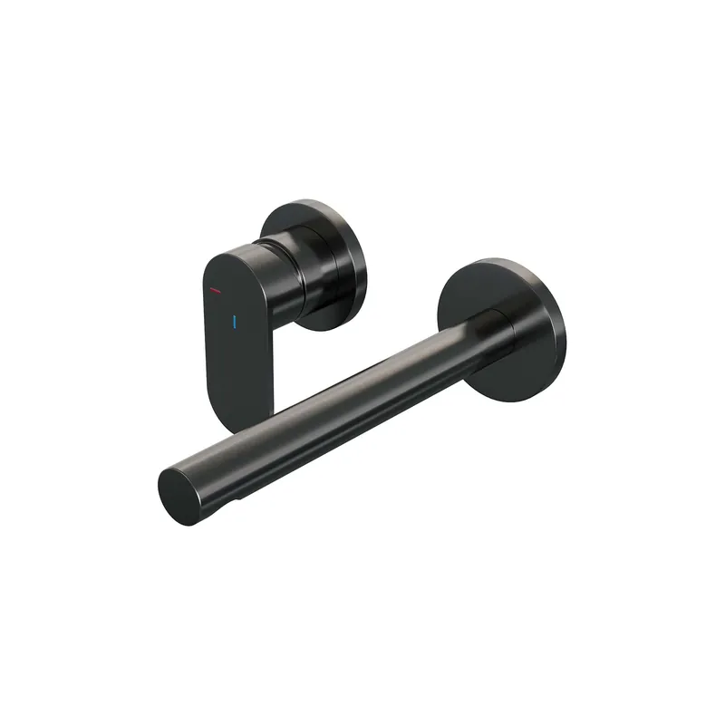 Brauer Gunmetal Edition Inbouw Wastafelmengkraan met Rechte Uitloop & Rozetten - Model C2 - Hendel Links - PVD - Geborsteld Gunmetal Seizoensaanbieding
