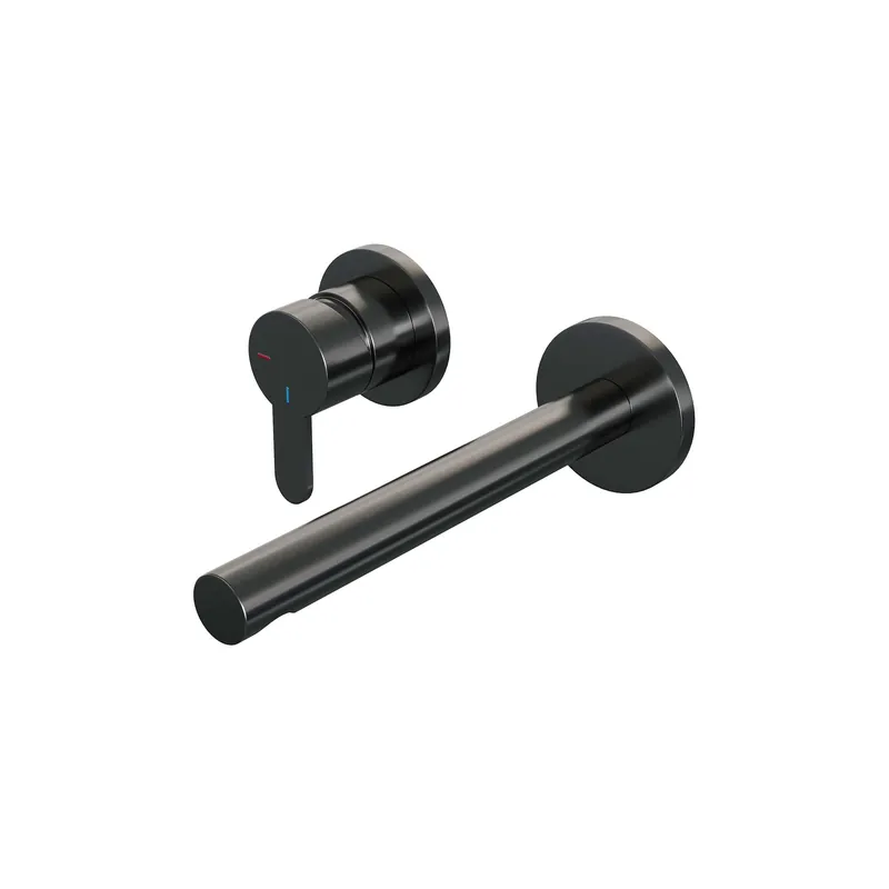 Dagaanbieding Brauer Gunmetal Edition Inbouw Wastafelmengkraan met Rechte Uitloop & Rozetten - Model D2 - Hendel Links - PVD - Geborsteld Gunmetal