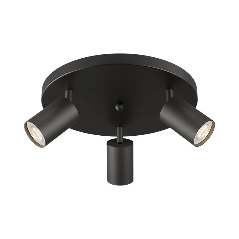 Braytron Beta LED Opbouw Plafond Lamp - 3x GU10 - Rond - IP20 - Zwart Actieprijs