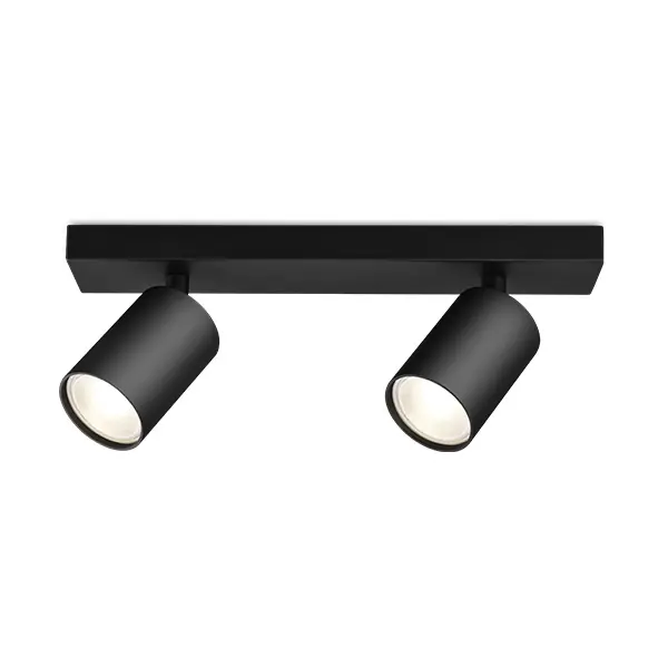 Nu Kopen Braytron Beta LED Spotlamp Opbouw - IP20 - 2xGU10 - Rond Ø55mm - Zwart