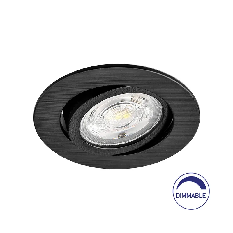 Braytron LED Inbouw Spot Dimbaar - IP20 - 7W - Aanpasbare Kleur CCT - Rond Ø85mm - Zwart Snelle Levering