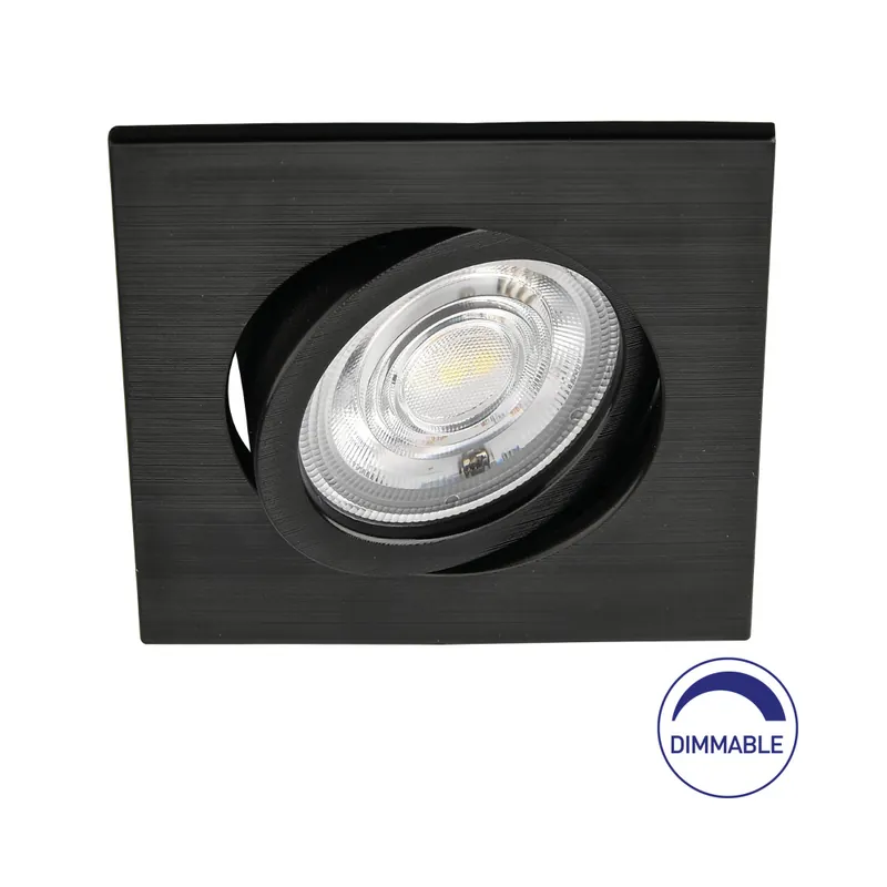 Fabrieksprijs Braytron LED Inbouw Spot Dimbaar - IP20 - 7W - Aanpasbare Kleur CCT - Vierkant - Zwart