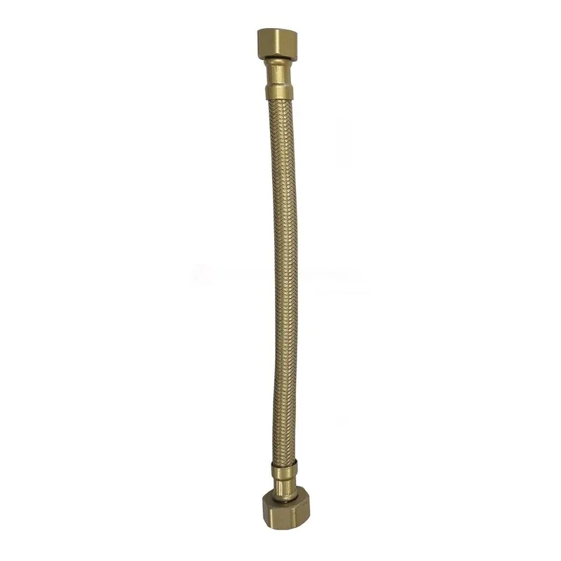 Flexibele aansluitslang 1/2" x 3/8" 25 cm geborsteld messing Direct Verzonden