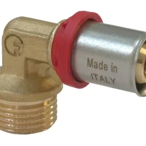 Gereduceerde Prijs Fornara ForPress Kniekoppeling - Pers x Buitendraad - Messing - 20mm x 3/4