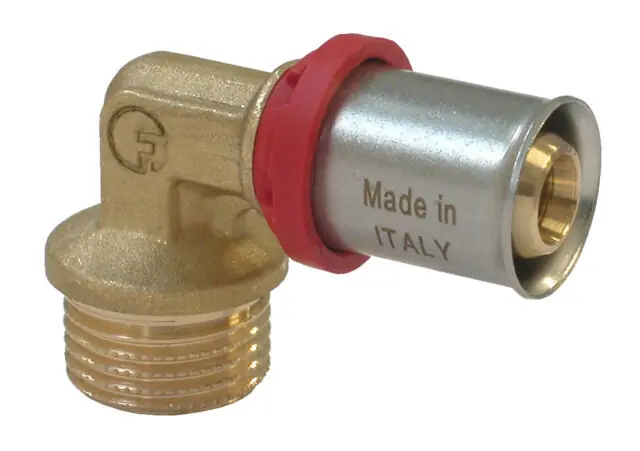 Gereduceerde Prijs Fornara ForPress Kniekoppeling - Pers x Buitendraad - Messing - 20mm x 3/4