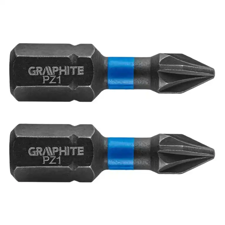 Graphite Impact Bit PZ1 x 25 mm - 2 stuks Lage Kosten