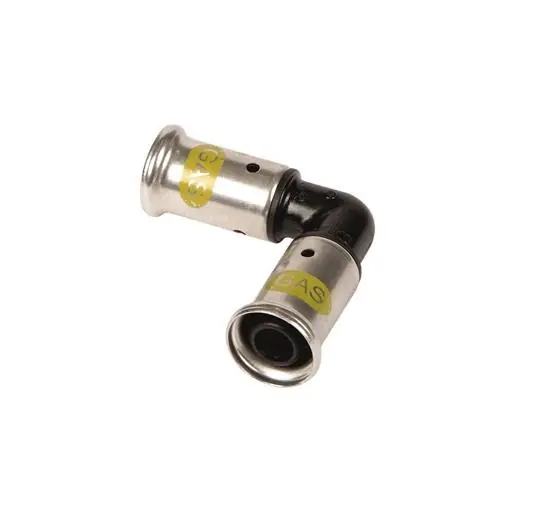 Finale Uitverkoop Henco Kniekoppeling - Gas - Pers - Kunststof - 20x20mm