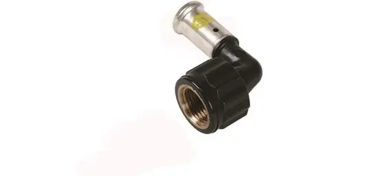 Seizoensaanbieding Henco Verloop Kniekoppeling - Gas - Pers x Binnendraad - Kunststof - 20mm x 3/4"