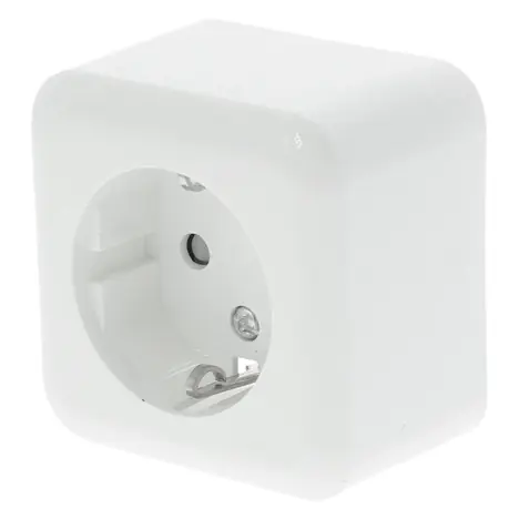 Q-Link contactdoos opbouw 1-voudig met randaarde met kindebeveiliging polarwit Fabrieksprijs