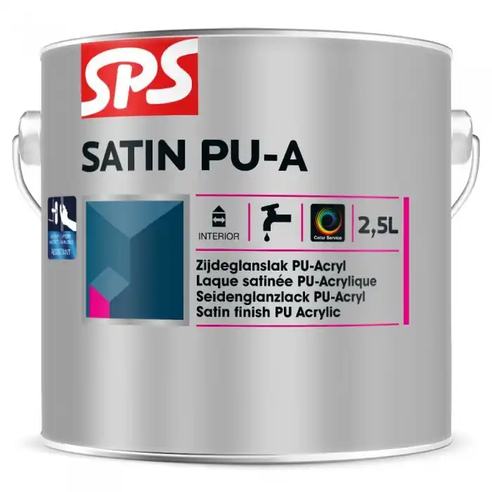 Beperkt Aanbod SPS Satin PU-A Zijdeglans Acryllak - Waterbasis - Wit - 2,5L