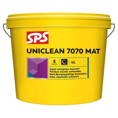 SPS Uniclean 7070 Mat Muurverf - Waterbasis - Wit - 4L Beperkte Voorraad