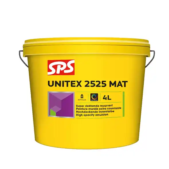 SPS Unitex 2525 Mat Muurverf - Waterbasis - Wit - 4L Nieuw