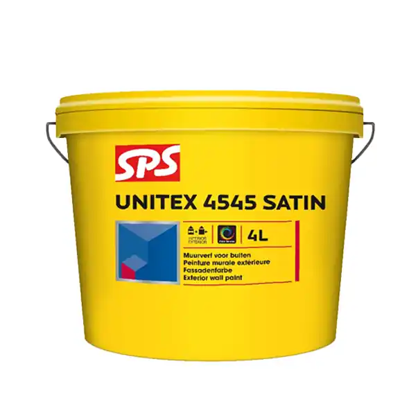 SPS Unitex 4545 Satin Zijdeglans Acrylaat Muurverf - Waterbasis - Wit - 4L Uitverkoop