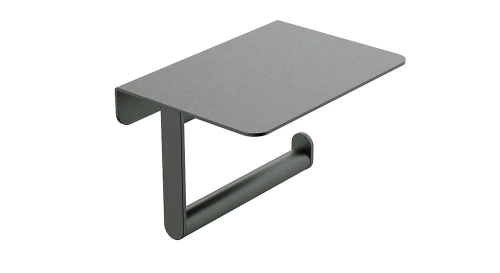 Lage Prijs Wiesbaden Alonzo Toiletrolhouder met Planchet - Geborsteld Gunmetal