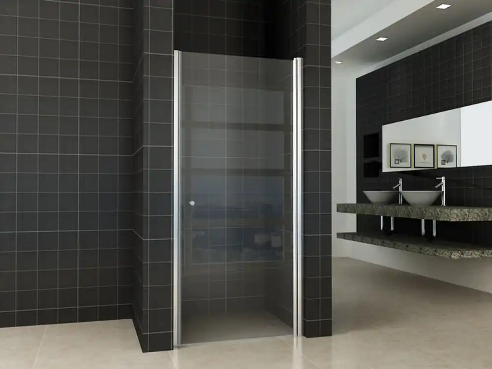 Bestseller Wiesbaden Between Nisdeur - 8mm Helder Glaswand - 90x202cm - Nano Coating - Scharnierprofiel - Chroom