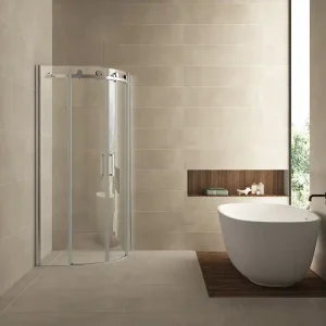 Wiesbaden Bold Douchecabine met 2 Schuifdeuren - Kwartrond - Nano Coating - 8mm Helder Glas - 90x90x200cm - Chrome Populair