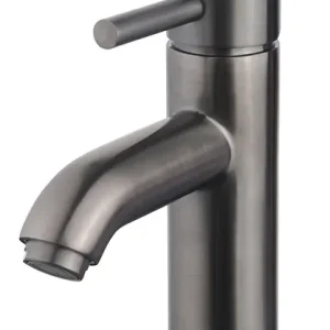 Populair Wiesbaden Cadans Opbouw Wastafelkraan - Laag - Geborsteld Gunmetal