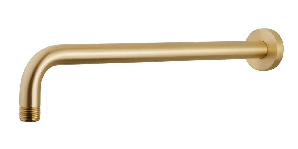 Wiesbaden Caral Douchearm met Muurbevestiging - 45cm - Geborsteld Messing Speciale Aanbieding