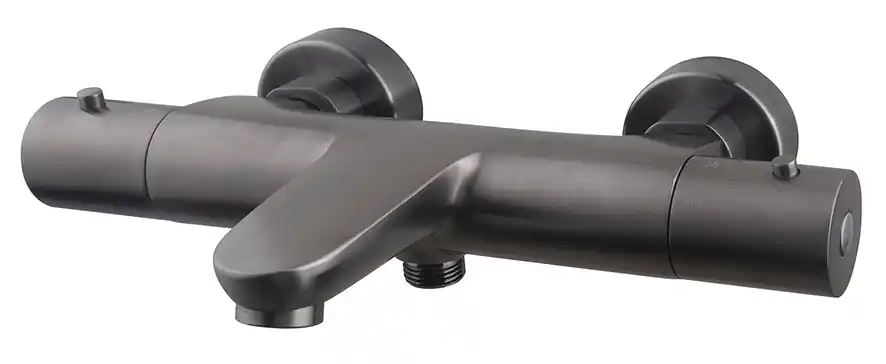 Wiesbaden Caral Thermostatische Badkraan - Geborsteld Gunmetal Finale Uitverkoop