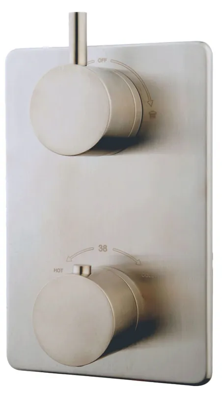 Wiesbaden Caral Thermostatische Inbouw Douchekraan met 2-Weg Omstel - Afbouwdeel - Geborsteld RVS Koopje