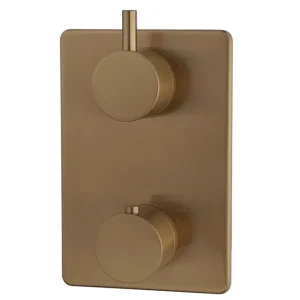 Wiesbaden Caral Thermostatische Inbouw Douchekraan met 2-Weg Omstel - Afbouwdeel - Geborsteld Brons Koper Meest Verkocht