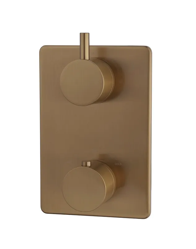 Wiesbaden Caral Thermostatische Inbouw Douchekraan met 2-Weg Omstel - Afbouwdeel - Geborsteld Brons Koper Meest Verkocht