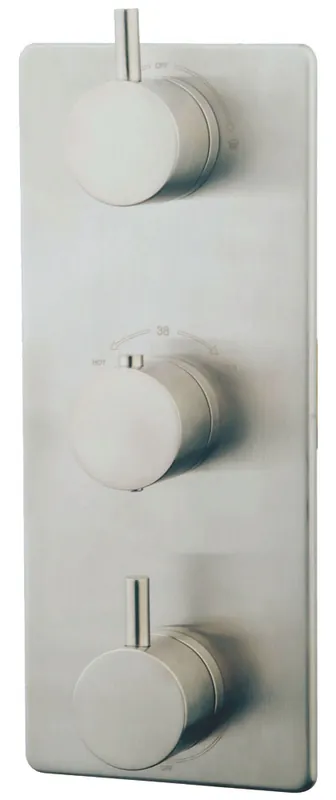 Wiesbaden Caral Thermostatische Inbouw Douchekraan met 3-Weg Omstel - Afbouwdeel - Geborsteld RVS Goedkoop