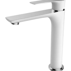 Wiesbaden Casma XL Wastafelkraan - Opbouw - Hoog - Wit Chroom Premium