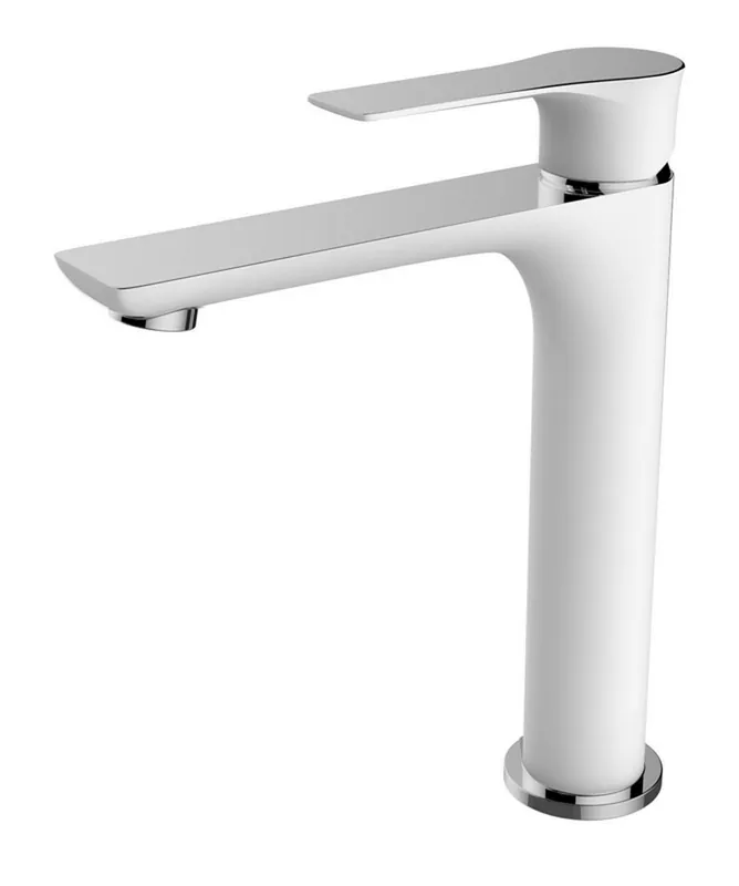 Wiesbaden Casma XL Wastafelkraan - Opbouw - Hoog - Wit Chroom Premium