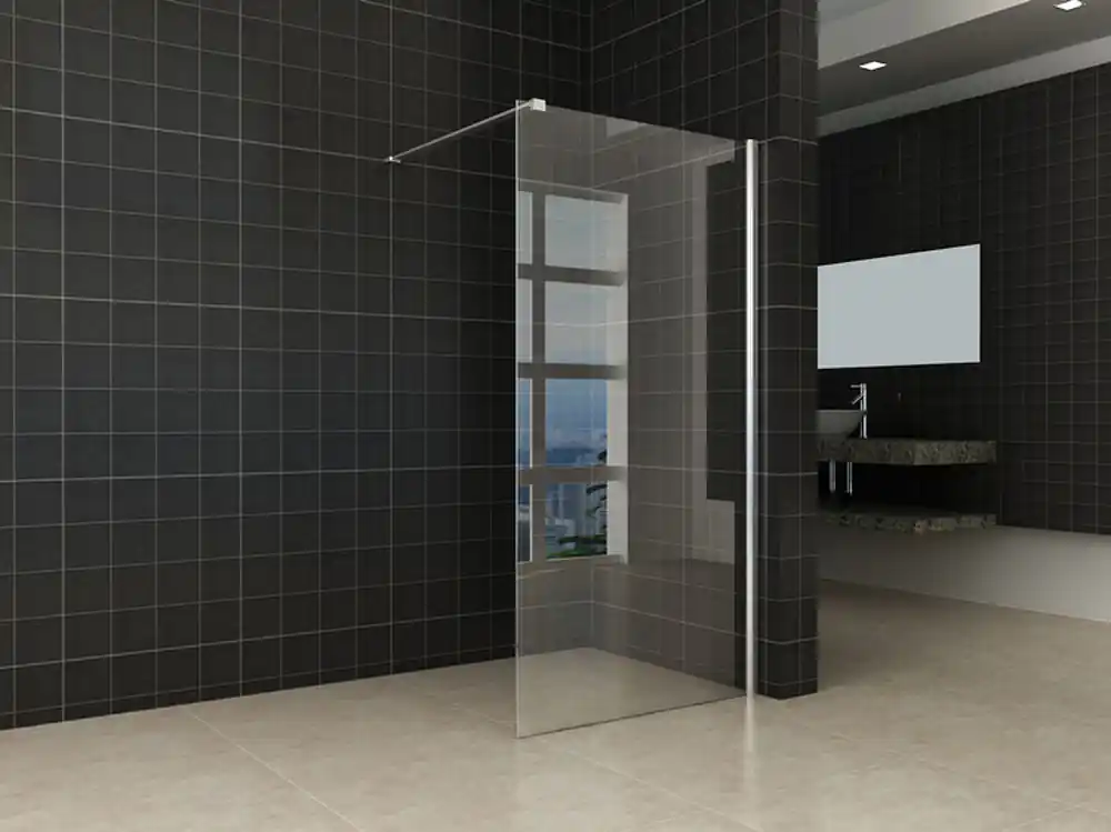 Wiesbaden Comfort Inloopdouche - 10mm Helder Glaswand - 90x200cm - Nano Coating - Muurprofiel & Stabilisatiestang - Chroom Hete Deal