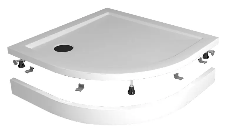Wiesbaden Compo Voorzetpaneel inclusief Set Poten - Kwartrond - Acryl - 90x90x4cm - Wit Fabrieksprijs