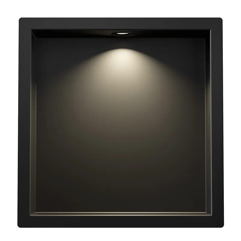 Wiesbaden Demis Inbouwnis met LED - 30x30x7cm - Mat Zwart Korting