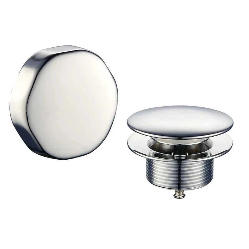 Wiesbaden Doblar Badafvoer Knop/Plug met Clickwaste & Badoverloopcombinatie - Afbouwdeel - Chroom Nu Kopen
